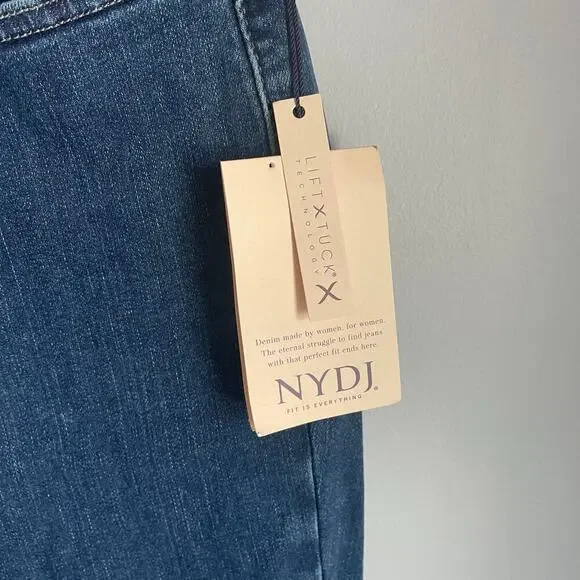 Not Your Daughter's Jeans Marilyn Straight Lift Tuck Tech Medium Wash size 14 - Picture 6 of 9